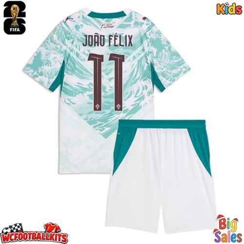 Portugal Joao Felix #11 Replica Away Stadium Kit for Kids World Cup 2026 Short Sleeve (+ pants)